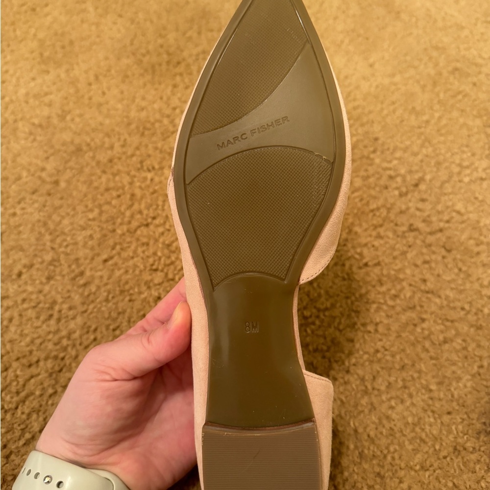 Marc Fisher Pink Pointed Toe D'Orsay Flats - Picture 3 of 9